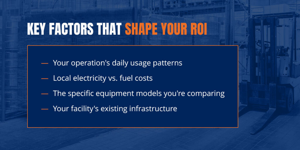 List of key factors that shape your forklift ROI