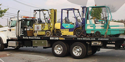 Forklift on Barclay Truck