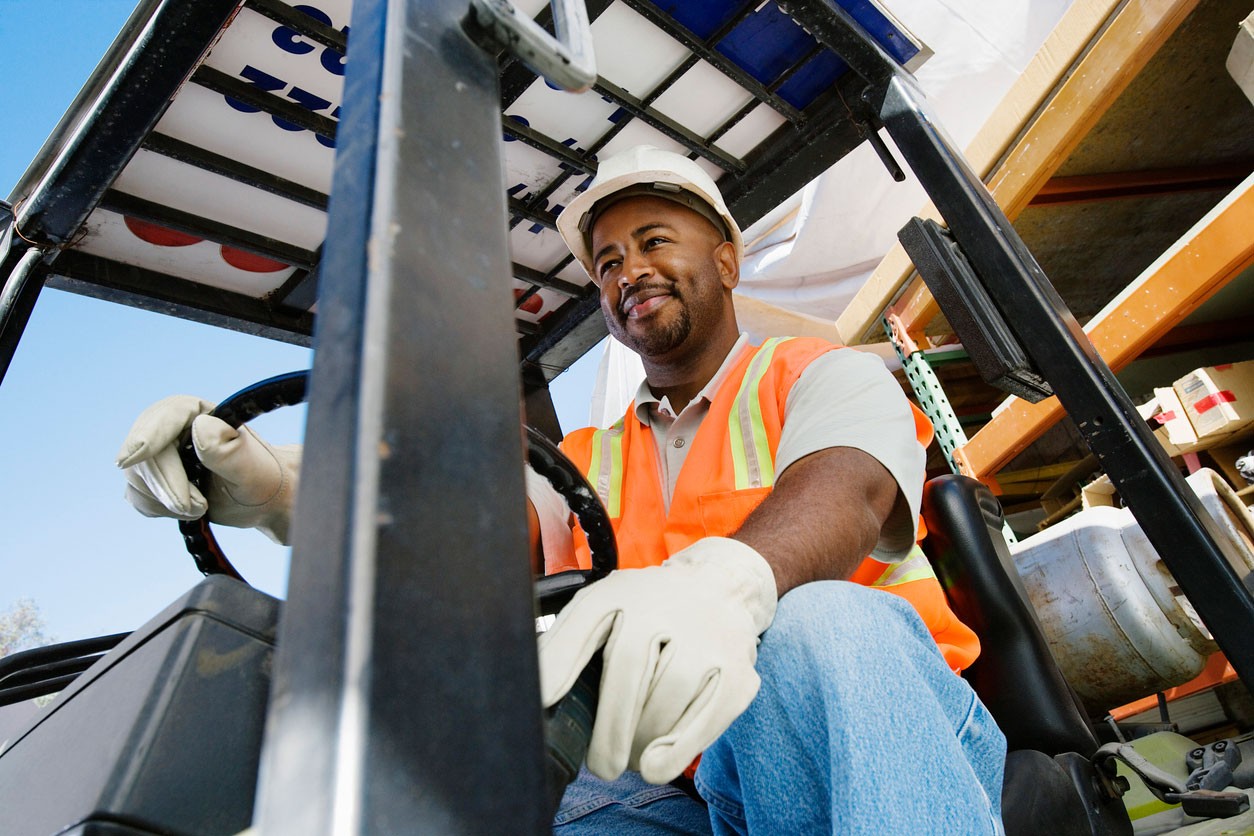 Man on forklift